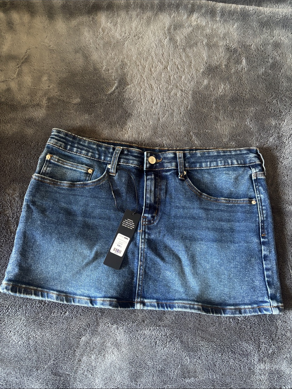 Fashion Nova Blue Denim Mini Skirt